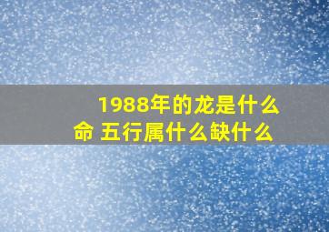 1988年的龙是什么命 五行属什么缺什么